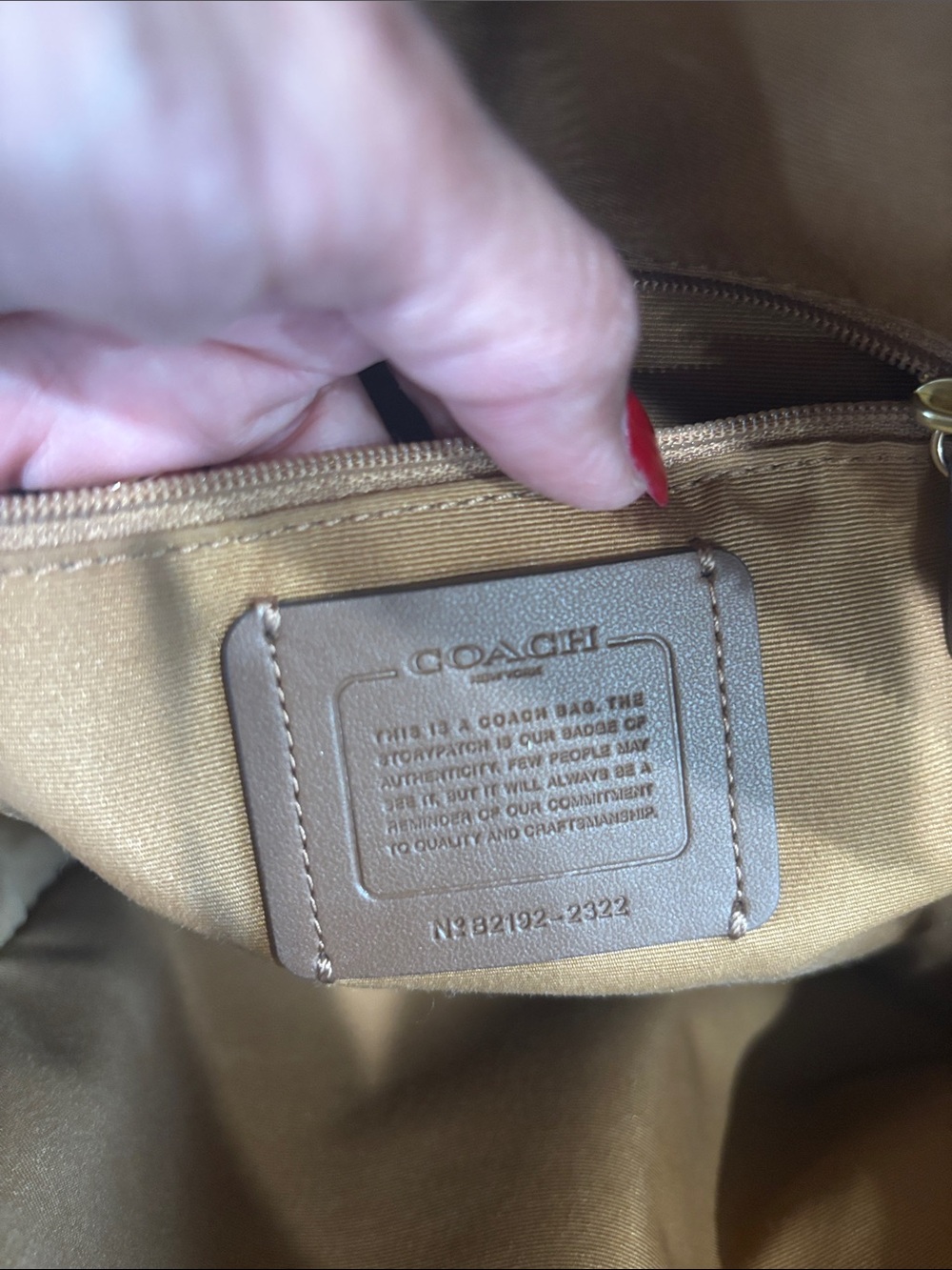Coach Cream Perforated Signature Leather Backpack with Gold Hardware - Picture 5 of 10